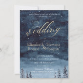 Elegant Stylish Forest Pine Trees Wedding Kaart (Voorkant)