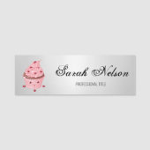 Elegant Stylish Funny Cupcake Naamplaatje (Voorkant)