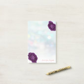 Elegant Stylish Girly, Bokeh, Rozen Post-it® Notes (Op bureau)