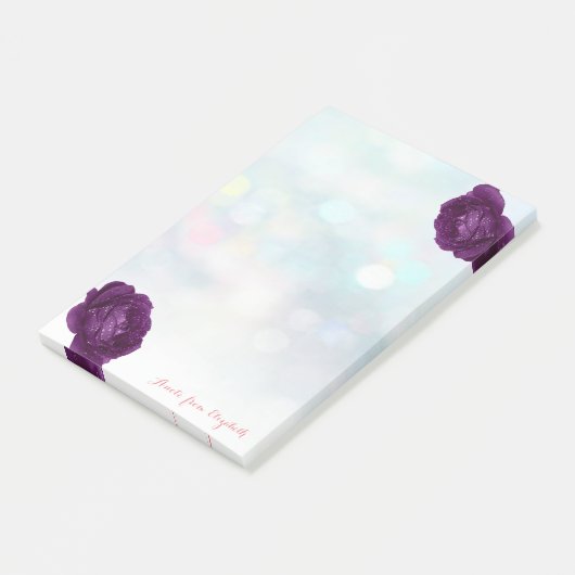 Elegant Stylish Girly, Bokeh, Rozen Post-it® Notes (Schuin)