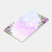 Elegant Stylish Girly, Bokeh, Waterverf Flowers Post-it® Notes (Schuin)