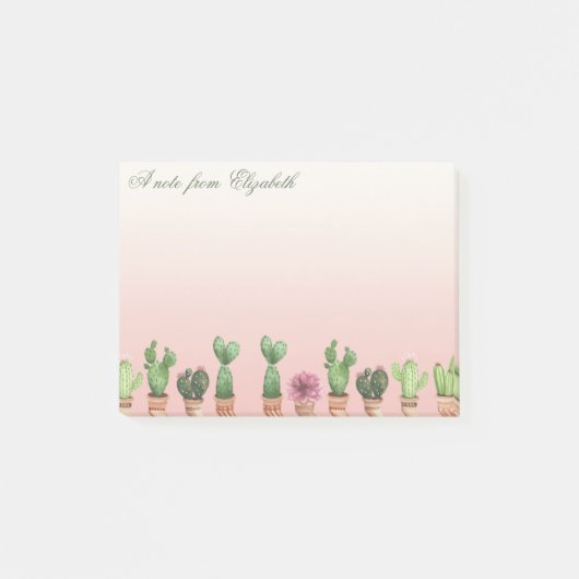 Elegant Stylish Girly Cactus Post-it® Notes (Voorkant)