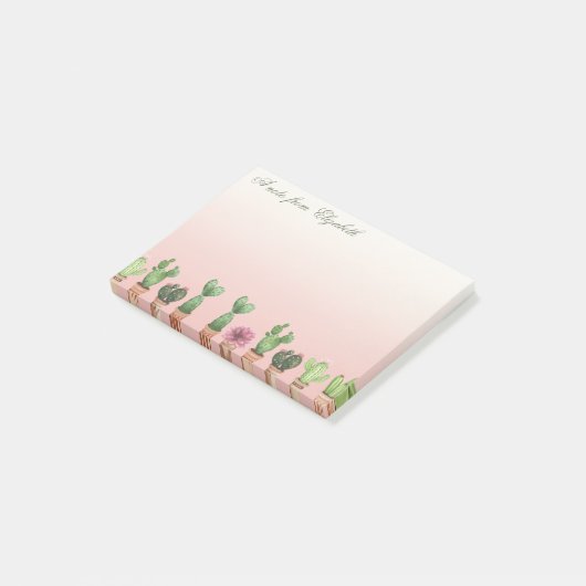 Elegant Stylish Girly Cactus Post-it® Notes (Schuin)