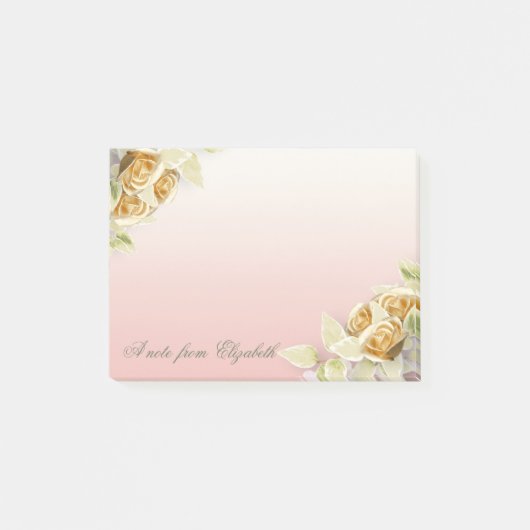Elegant Stylish Girly, Faux Gold Rozen Post-it® Notes (Voorkant)