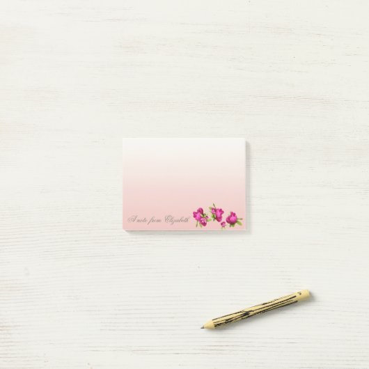 Elegant Stylish Girly, Flowers Post-it® Notes (Op bureau)