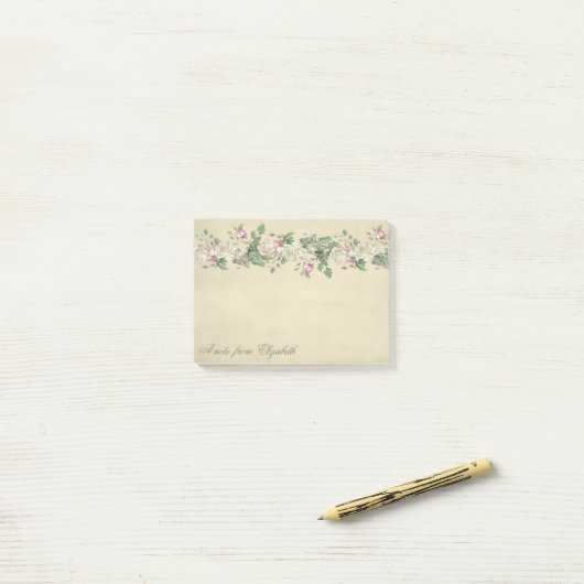 Elegant Stylish Girly, Flowers Post-it® Notes (Op bureau)