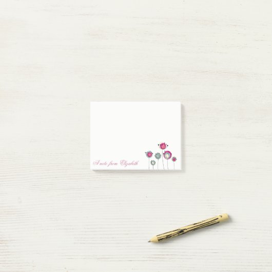 Elegant Stylish Girly, Flowers Post-it® Notes (Op bureau)