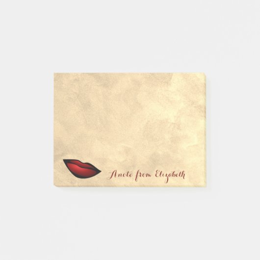 Elegant Stylish Girly, Gold, Red Lips Post-it® Notes (Voorkant)