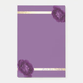 Elegant Stylish Girly Gold Stripes, Paars, Rozen Post-it® Notes (Voorkant)