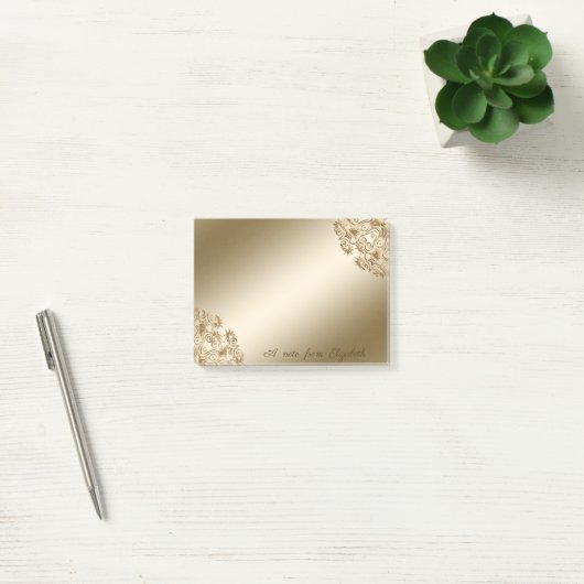 Elegant Stylish, Girly, Gold Swirls Post-it® Notes (Kantoor)