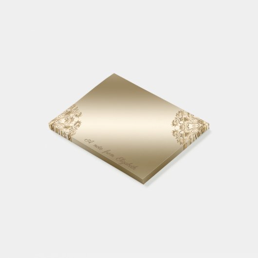 Elegant Stylish, Girly, Gold Swirls Post-it® Notes (Schuin)