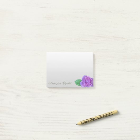 Elegant Stylish Girly, Paars Roos Post-it® Notes (Op bureau)