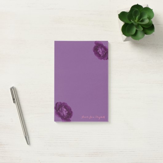 Elegant Stylish Girly, Paars, Rozen Post-it® Notes (Kantoor)