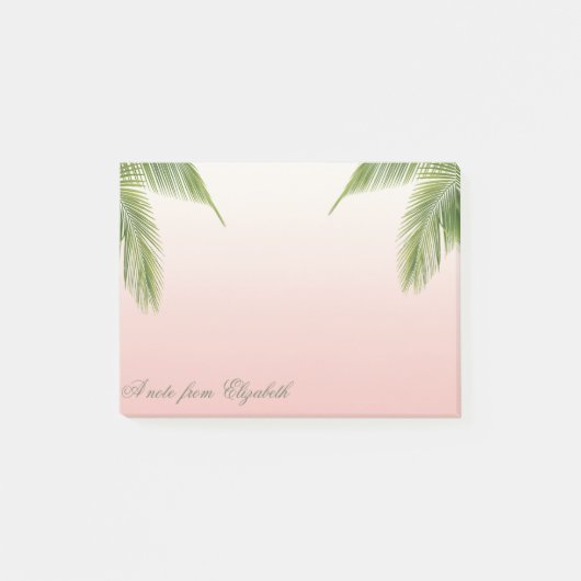 Elegant Stylish Girly, Palm Leaves Post-it® Notes (Voorkant)