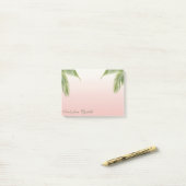 Elegant Stylish Girly, Palm Leaves Post-it® Notes (Op bureau)