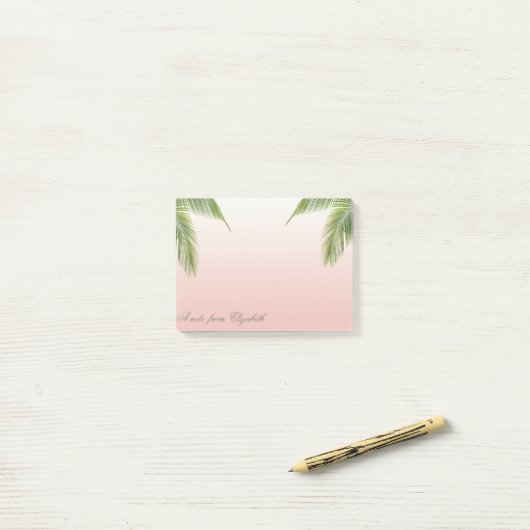 Elegant Stylish Girly, Palm Leaves Post-it® Notes (Op bureau)