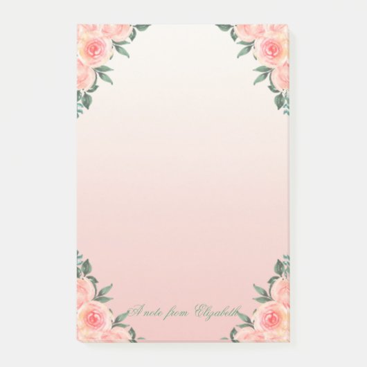 Elegant Stylish Girly , Rozen Floral Post-it® Notes (Voorkant)