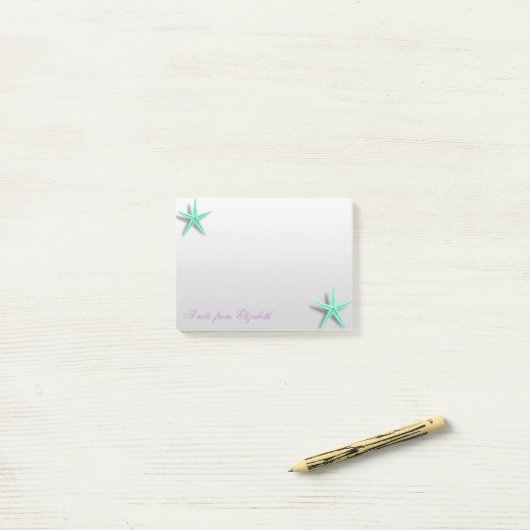 Elegant Stylish Girly, Starfish Post-it® Notes (Op bureau)