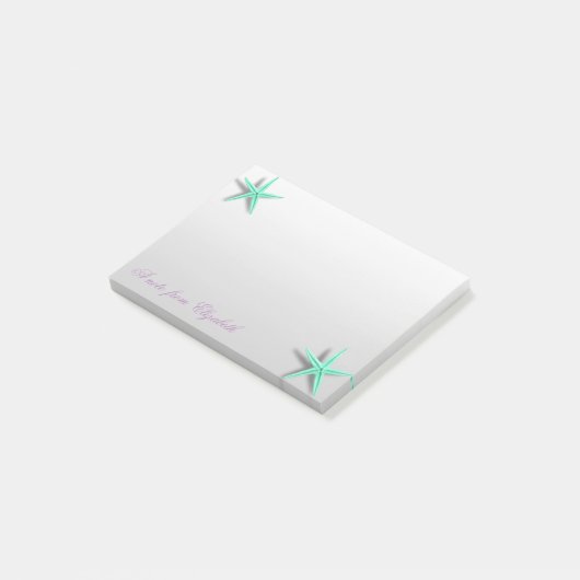 Elegant Stylish Girly, Starfish Post-it® Notes (Schuin)