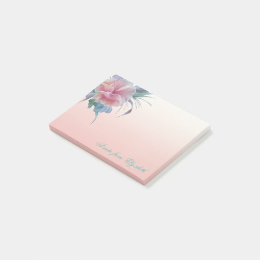 Elegant Stylish Girly, Waterverf Flowers Post-it® Notes (Schuin)