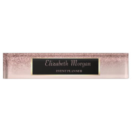 Elegant Stylish Glitter Bokeh Ombre, Lijst Naambordje