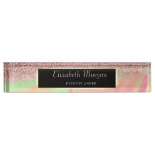 Elegant Stylish Glitter Bokeh Ombre, Lijst Naambordje