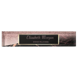 Elegant Stylish Glitter Bokeh Ombre, Marble, Lijst Naambordje