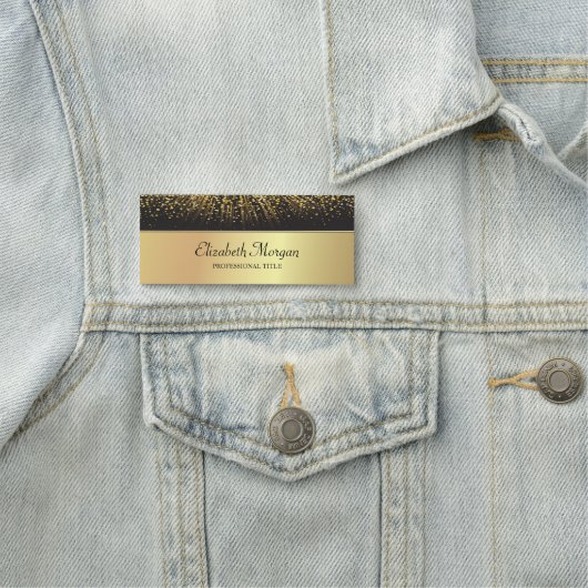 Elegant Stylish Gold Confetti Naamplaatje (In situ)