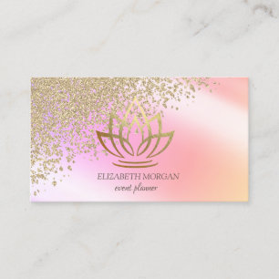 Elegant Stylish Gold Diamonds Lotus Ombre Visitekaartje