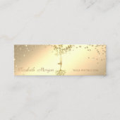 Elegant Stylish Gold Diamonds Tree Silhouette Mini Visitekaartje (Voorkant)