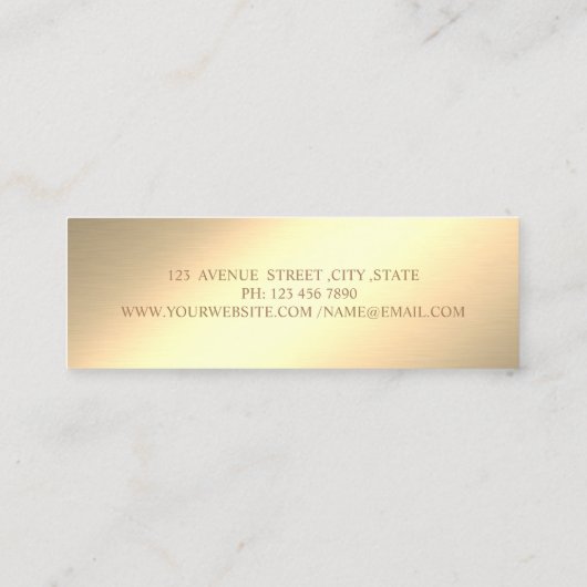 Elegant Stylish Gold Diamonds Tree Silhouette Mini Visitekaartje (Achterkant)