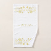 Elegant & Stylish Gold Filigree Flower on White Bad Handdoek (Handdoek)