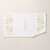 Elegant & Stylish Gold Filigree Flower on White Bad Handdoek (Handdoek)