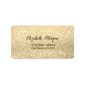 Elegant Stylish Gold Glitter, Bokeh Etiket (Voorkant)