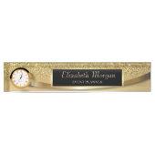 Elegant Stylish Gold Glitter Bokeh Naambordje (Voorkant)