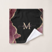 Elegant Stylish Gold Glitter Burgundy Agate Bad Handdoek (Wasdoekje)