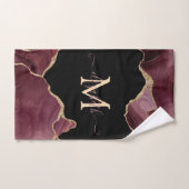 Elegant Stylish Gold Glitter Burgundy Agate Bad Handdoek (Handdoek)