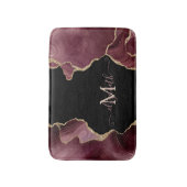 Elegant Stylish Gold Glitter Burgundy Agate Bath Badmat (Voorkant Verticaal)