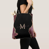 Elegant Stylish Gold Glitter Burgundy Agate Bath Tote Bag (Dichtbij)