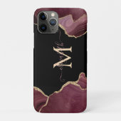 Elegant Stylish Gold Glitter Burgundy Agate Case-Mate iPhone Case (Achterkant)