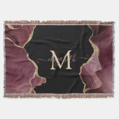 Elegant Stylish Gold Glitter Burgundy Agate Deken (Voorkant)