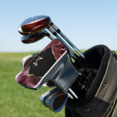 Elegant Stylish Gold Glitter Burgundy Agate Golfheadcover (Insitu)