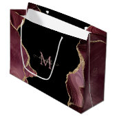 Elegant Stylish Gold Glitter Burgundy Agate Groot Cadeauzakje (Voorkant Gekanteld)