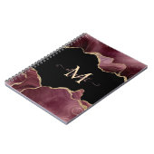 Elegant Stylish Gold Glitter Burgundy Agate Notitieboek (Linkerzijde)