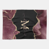 Elegant Stylish Gold Glitter Burgundy Agate Theedoek (Horizontaal)