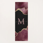 Elegant Stylish Gold Glitter Burgundy Agate Yogamat (Achterkant)