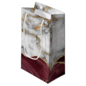 Elegant Stylish Gold Glitter Burgundy Marble Klein Cadeauzakje (Voorkant Gekanteld)