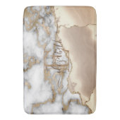 Elegant Stylish Gold Glitter Cream Marble Monogram Badmat (Voorkant Verticaal)