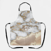 Elegant Stylish Gold Glitter Cream Marble Monogram Schort (Voorkant)