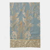 Elegant Stylish Gold Glitter  Damask Theedoek (Verticaal)
